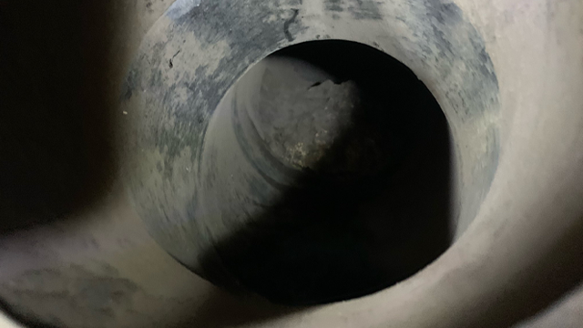 Chimney flue after cleaning and draw test